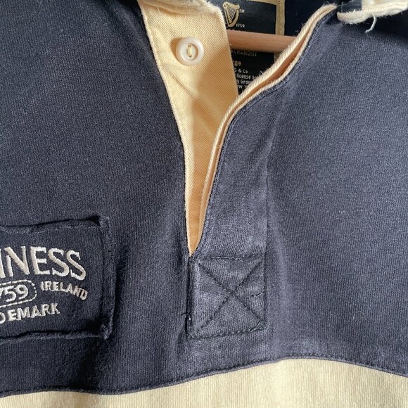 Guinness Rugby Shirt Mens XL (Fits L to XL) Long Sleeve 100% Cotton - Picture 3 of 8